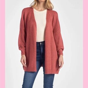ELAN Rock & Love Dusty Rose Soft Open Frint Cardigan Sweater Women's Size O/S